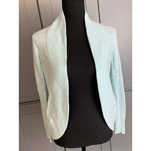 Lilly Pulitzer Amalie Longer Open Curved Hem Cardigan Sweater Sky Blue Sz Small - Picture 1 of 7